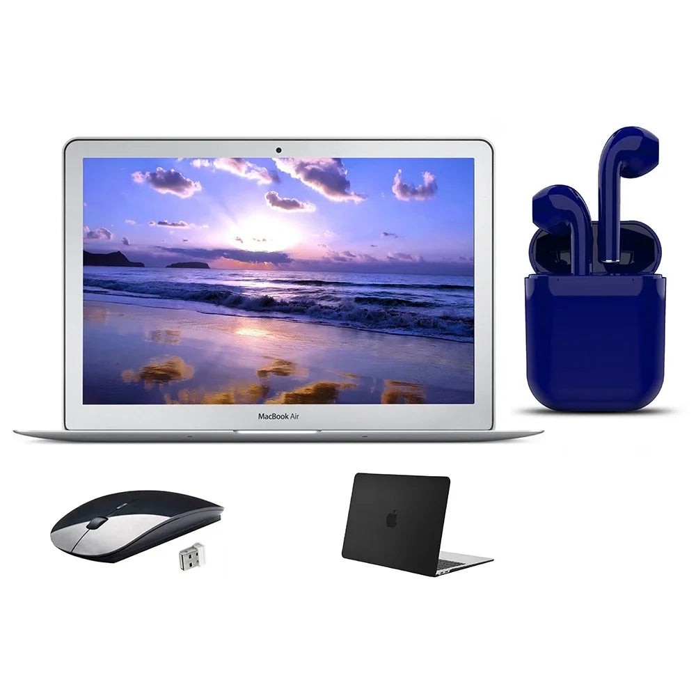 Case, By Certified Mouse, (Refurbished) Black Bundle: i5 Wireless 8GB Day Express Intel 13.3-inch Restored Bluetooth/Wireless 128GB Air Airbuds Apple 2 SSD Core RAM MacBook