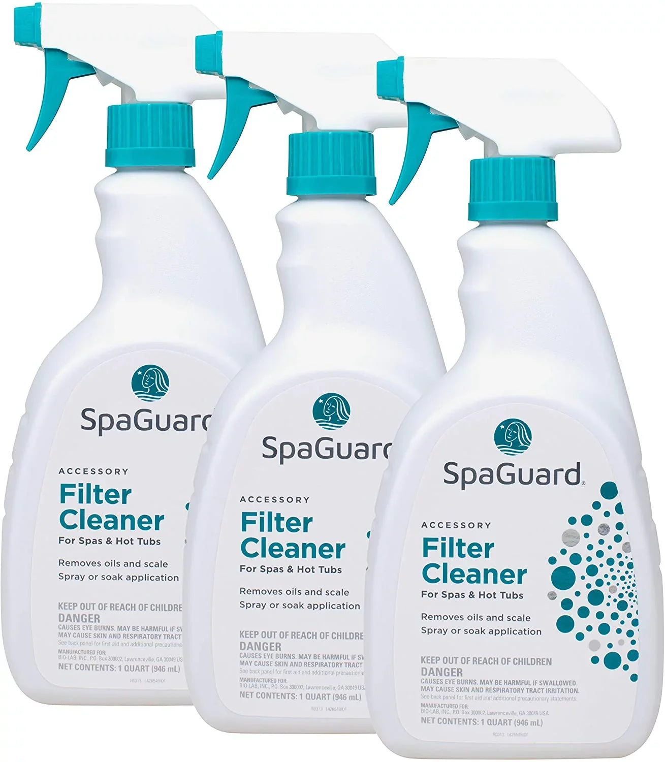 Spas Tubs, (Pack Hot & 3) For SpaGuard Filter Cleaner, of 1 qt,