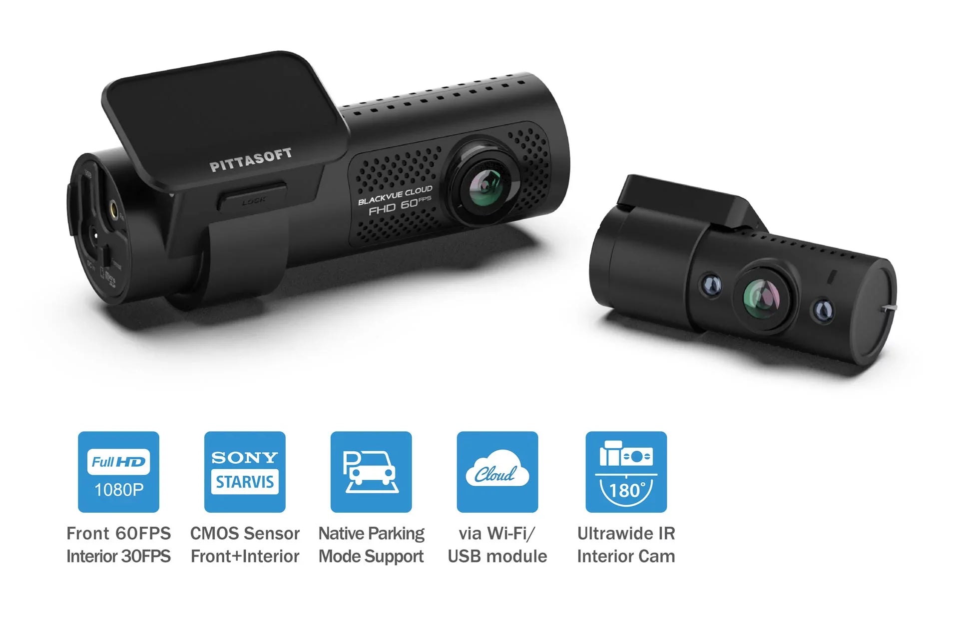 1080p Infrared | & Dash Cloud-Ready DR770X-2CH-IR 60FPS Front Card With + GPS Interior Cam 128GB WiFi BlackVue