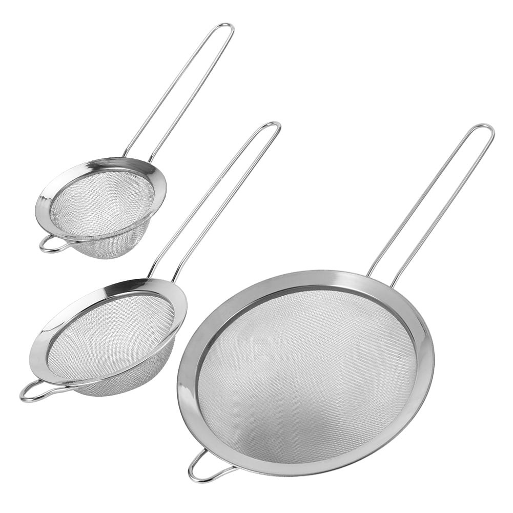 Mesh Filter Supplies Residue Steel Dekaim Kitchen Mesh Flour Filter 3Pcs Food Strainer Stainless Filter Sieve