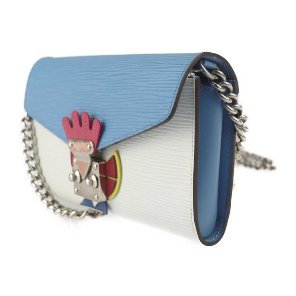 Long Leather Mask Hardware Chain Bag (Good) Multicolor White Epi LOUIS Wallet M60795 Tribal Silver VUITTON Blue Pre-Owned Series Vuitton Shoulder Louis