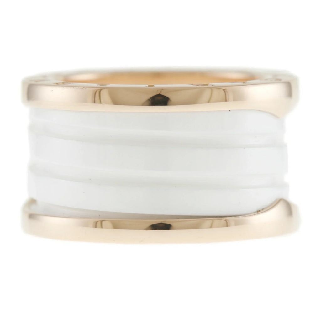 10 B-zero.1 BVLGARI No. Zero (Good) One B Band 18K Ceramic Pre-Owned Women's White Bvlgari 4 Ring