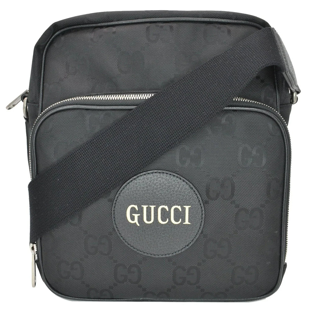 625858 Shoulder Off Monogram Black Nylon Pre-owned The GG Grid Bag GUCCI