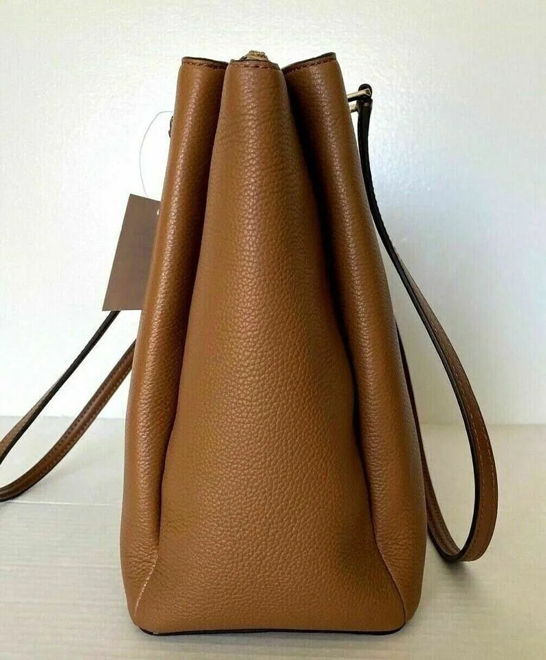 Leather Large WKRU6948 NWT Kate 3-Compartment Monet Brown Spade Tote $399