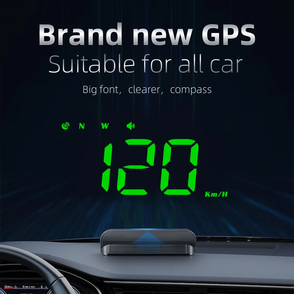 Projecter moobody Car Alarm GPS HUD Model Warning Speedometer Display Driving Vehicle 3.5 Fatigue Digital Windshield inch Overspeed Head-up