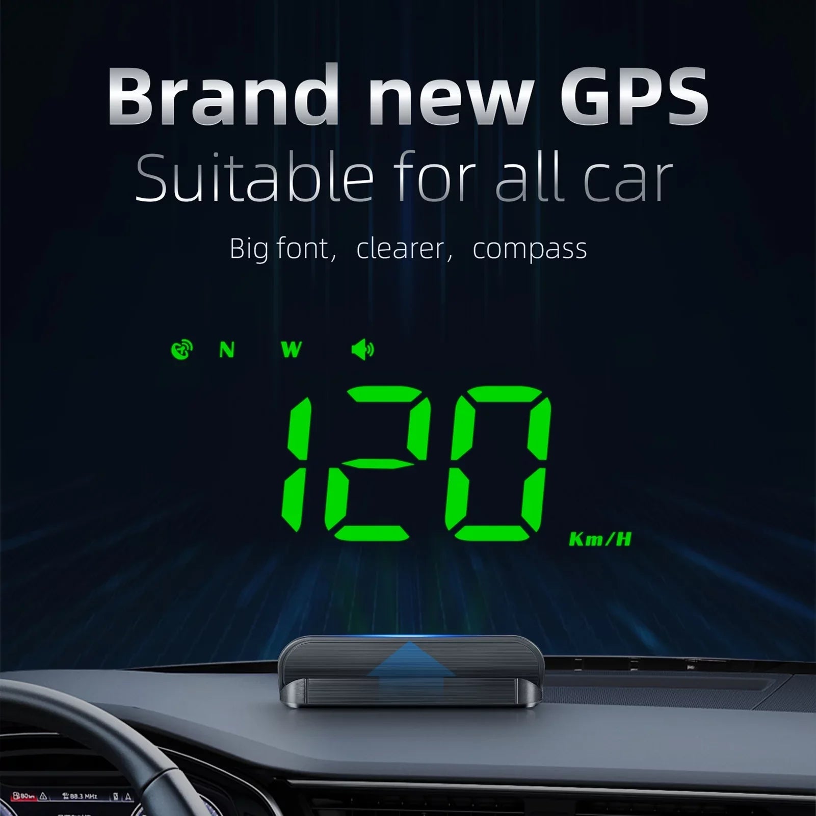 Projecter moobody Car Alarm GPS HUD Model Warning Speedometer Display Driving Vehicle 3.5 Fatigue Digital Windshield inch Overspeed Head-up