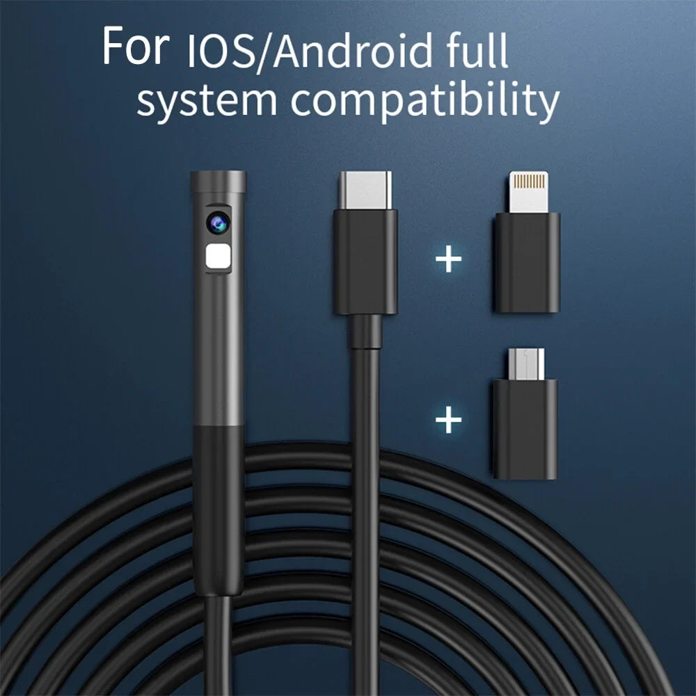 IP67 IOS Borescope LED Inspection 7.9mm Android Waterproof Phone Lights Camera Mobile Built-in for Adjustable Endoscope Type-C