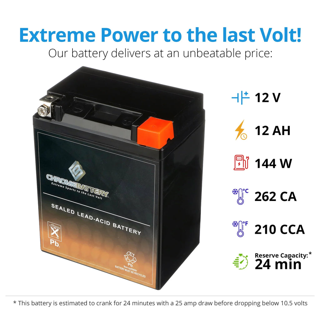 Motorcycle Gsx-r750 CCA) (14AHL-BS Ah, Chrome 210 750cc Battery YTX14AHL-BS Volt,12 Suzuki 12 1988 for Battery