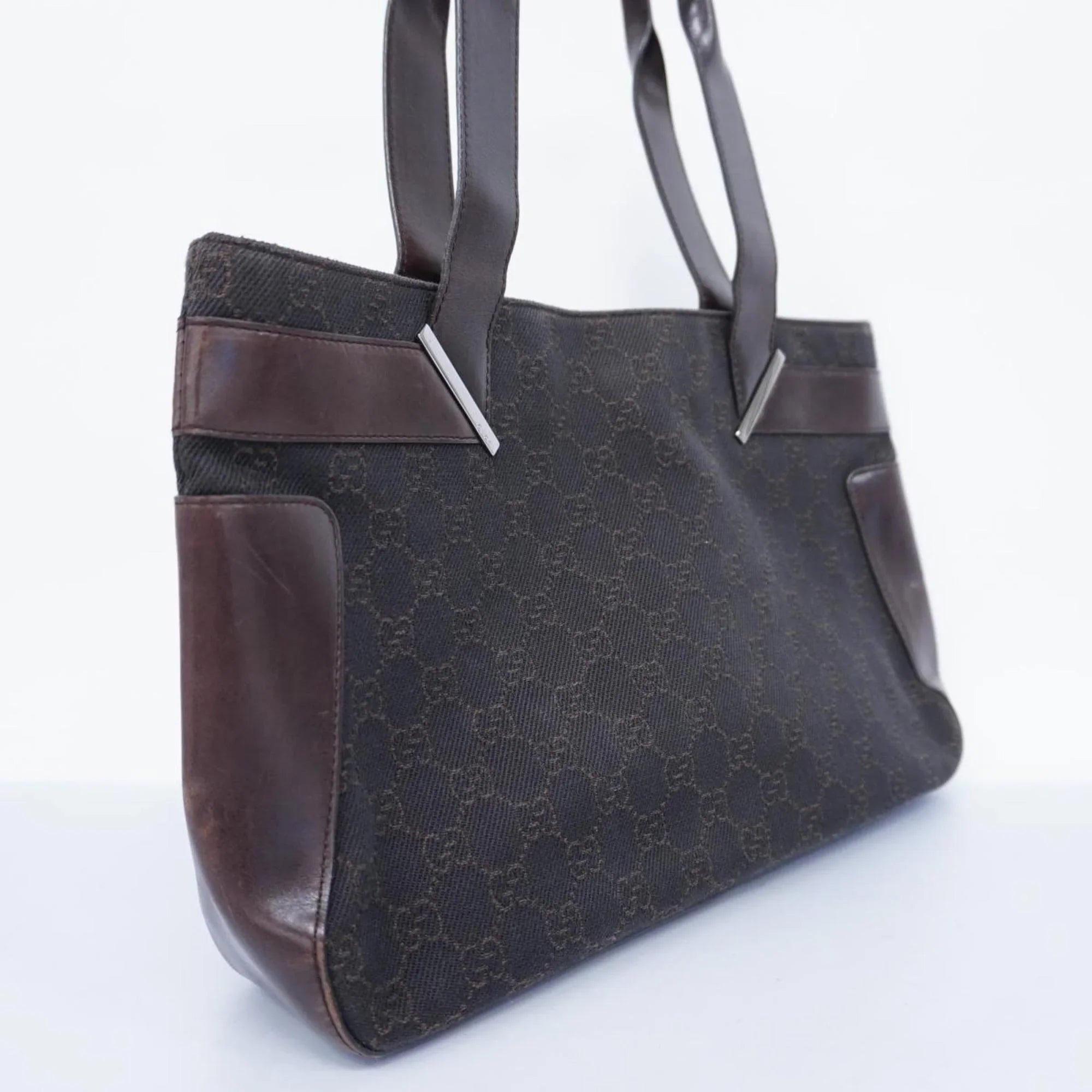 Women's 73983 Tote Gucci Brown Pre-Owned Bag Denim (Good)