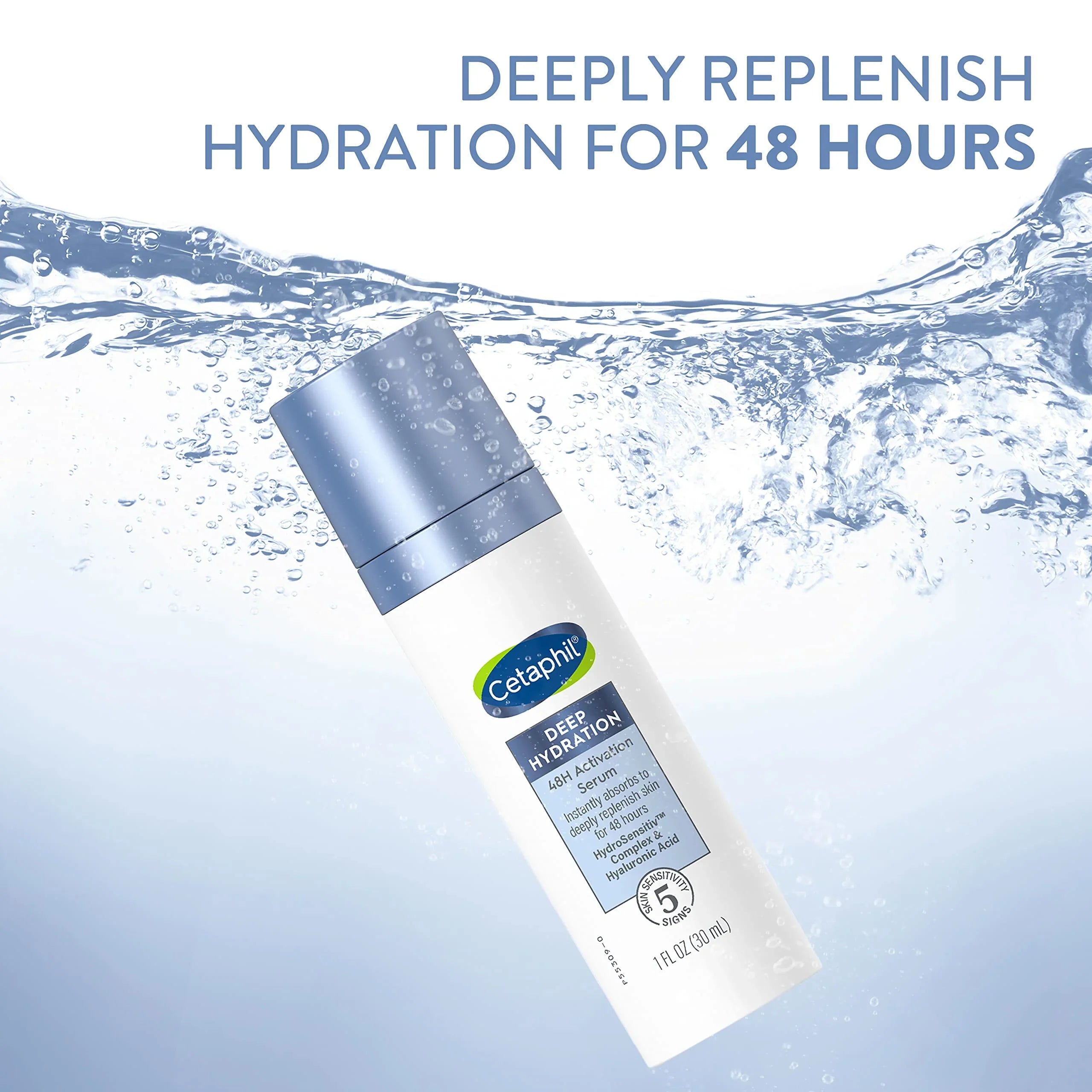 Deep Fragrance Hour & Face Serum, Recommended Oz, With 48 Dry Sensitive Skin, Dermatologist Cetaphil Hydration B5, Free Hyaluronic 48Hr Skin E 1 For Acid, Fl Activation Vitamin Moisturizer
