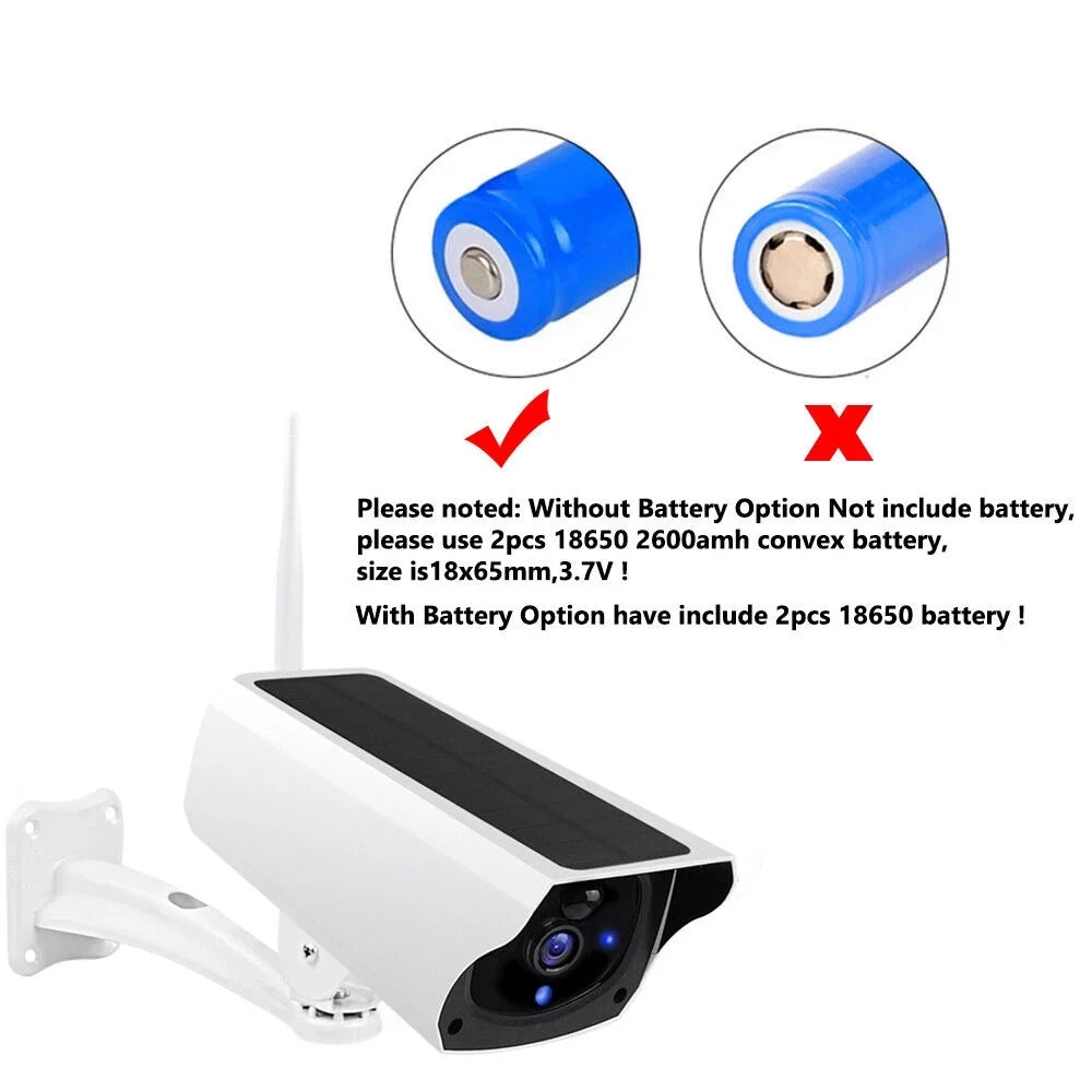Powered Outdoor Detection, Surveillance Rechargeable Video Waterproof, IP Camera, Energy WiFi Powered, Motion Camera Cameras, Solar Wireless Security Battery 1080P