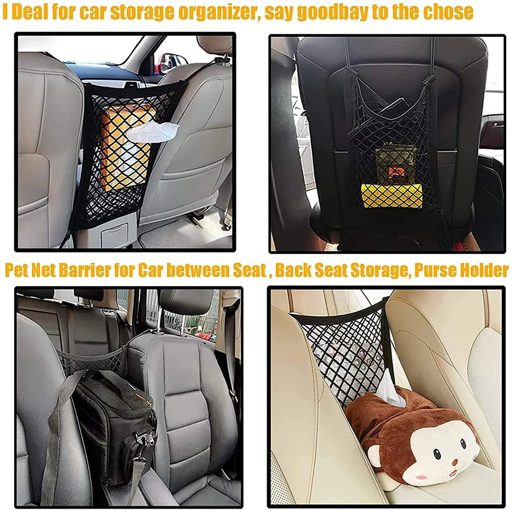 Baby Driving with & Storage Car -Easy Net Install, Car Universal Mesh for Safety Cars, Pet with Organizer Pets DYKESON Auto Barrier Dog for Bag SUVs Safely Children Stretchable Barrier Divider