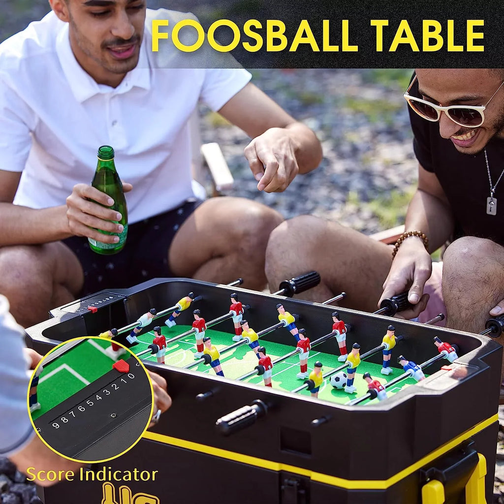 65 Outdoor Wheels, Foosball Red Chest Hard & for Family Barbecue, Portable Camping, Cooler Cooler Picnic, Gathering Table, with Ice - with Black QT Ideal