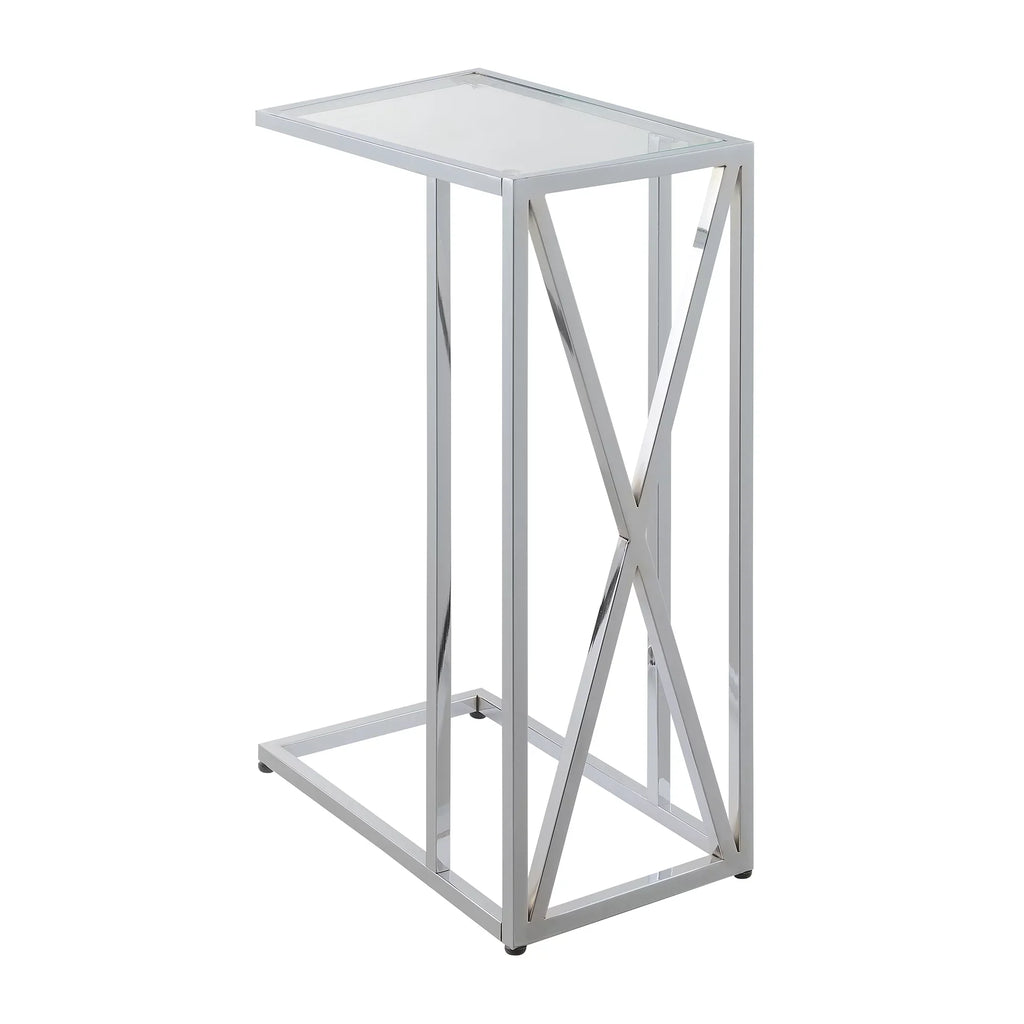 Chrome End Chrome Oxford Convenience in C Frame Concepts Table Glass Glass &