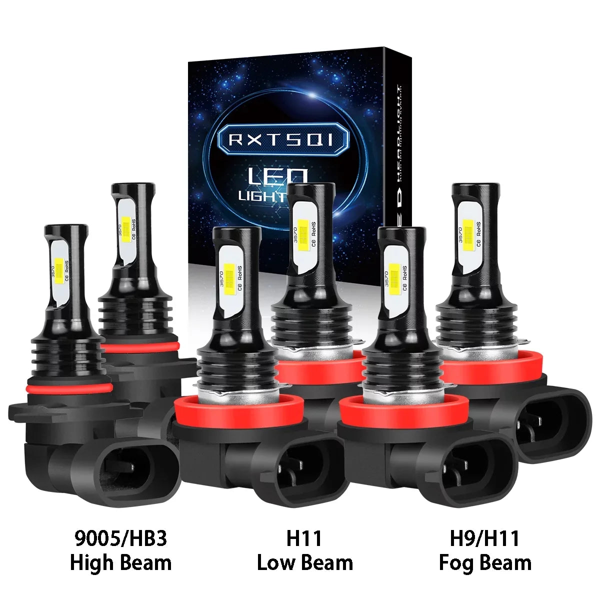 Headlight 9005 For 6000k Bulbs H11 Light Fog 2016-2020 H8 Beam H11 High/Low LED Civic 6Pcs Honda