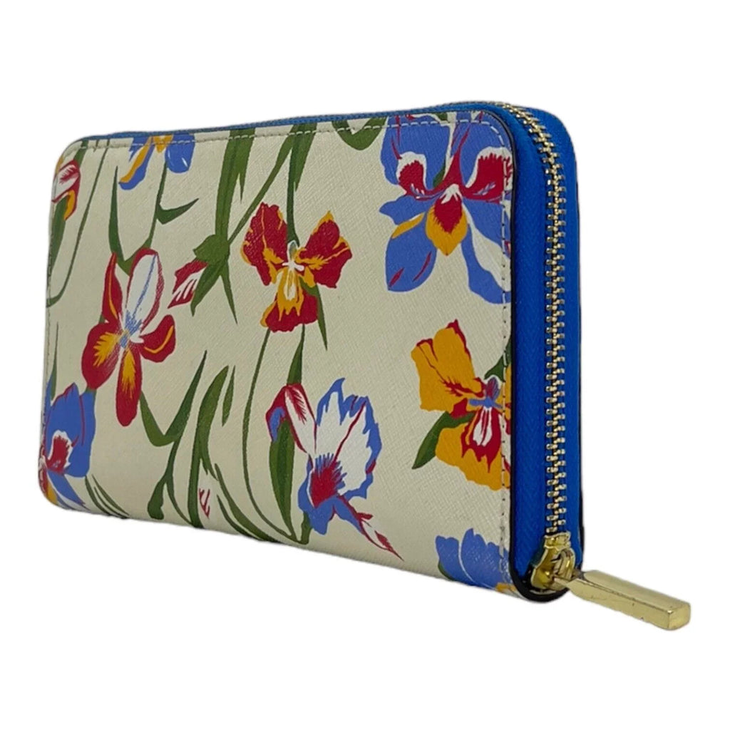 Bag Floral Painted Burch New in Zip Multi Flower Iris Continental Tory Wallet