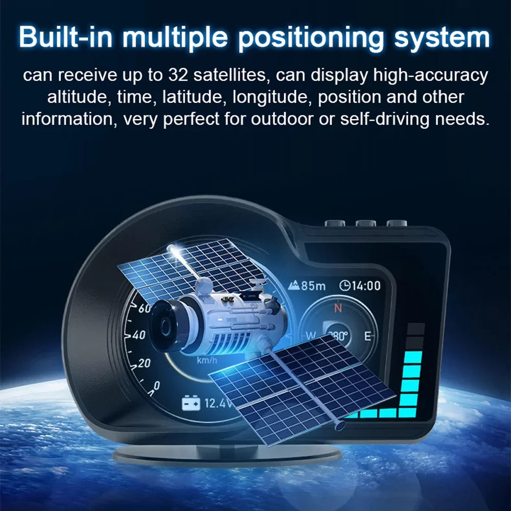Navigation, Test, with Up Head Andoer Overspeed Brake Alarm, Car Dual System GPS Display Speed/Clock/RPM,