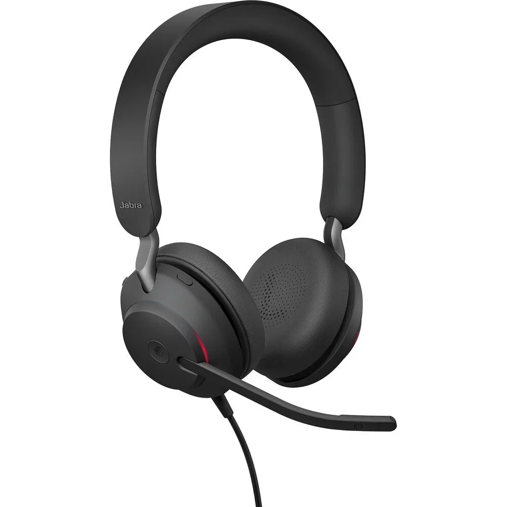 Headphones, Wired with UC Box) USB-C, Headset Jabra Passive USB-C Stereo, - Calls for Evolve2 Comfort, Headphones, 40 All-Day Cancelling Telework Noise Enhanced Black Music, (Open - UC-Optimized and