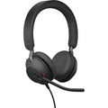 Headphones, Wired with UC Box) USB-C, Headset Jabra Passive USB-C Stereo, - Calls for Evolve2 Comfort, Headphones, 40 All-Day Cancelling Telework Noise Enhanced Black Music, (Open - UC-Optimized and