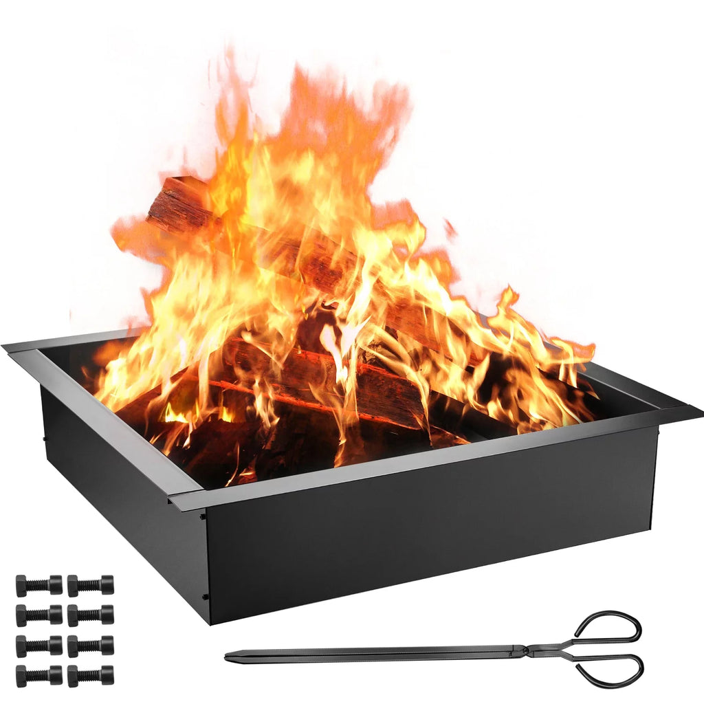 Steel DIY Insert BENTISM with 30" with Fire for Ring, Fire Liner Ring, Insert, Fire Square Simple Installation Duty Tongs Backyard Outdoor, Pit Pit Bonfire Heavy Patio,