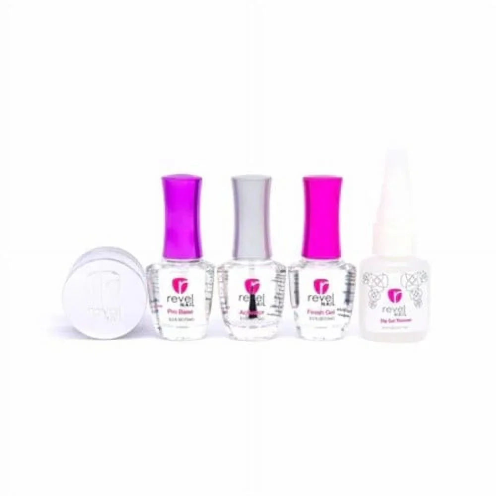 Nail Starter Revel with Liquids Kit Rose Dip Powder Quartz EZ Powder D444 oz 0.5