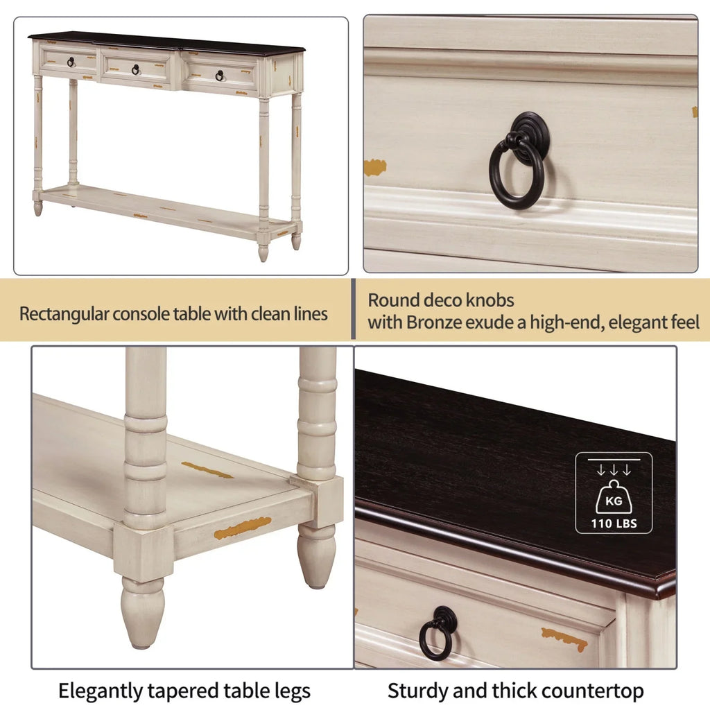 with Entryway for Shelf OLD Table Projecting WF189574AAK) Drawers Sofa Long Table White Console TREXM (Antique SKU Drawers with and