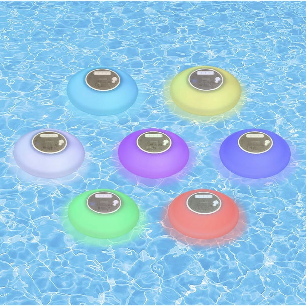 Swimming Functionality Speaker with Call for Portable Display LED Backlight Outdoors Floating Multi-Light Waterproof 7 Bluetooth Lakes, - Poolmaster Phone Pools, Color