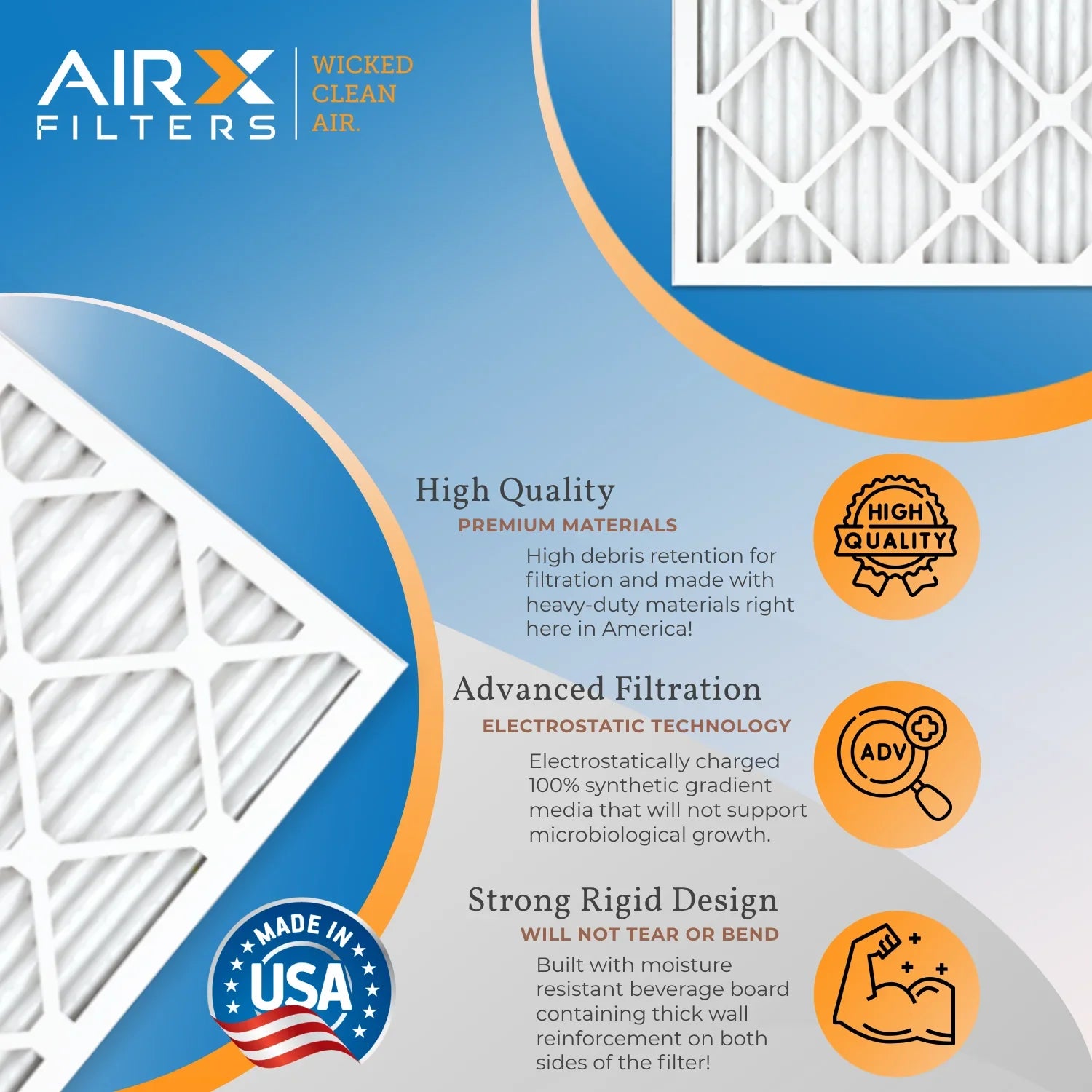 MERV AIR. 7 Pack Furnace Filter Conditioner USA HVAC Filter 24x24x1 Filters 24x24x1 & by MPR 1200 11 AIRX 1000, Air Air Comparable Premium MPR CLEAN FPR 6 Pleated WICKED Made Electrostatic to FILTERS