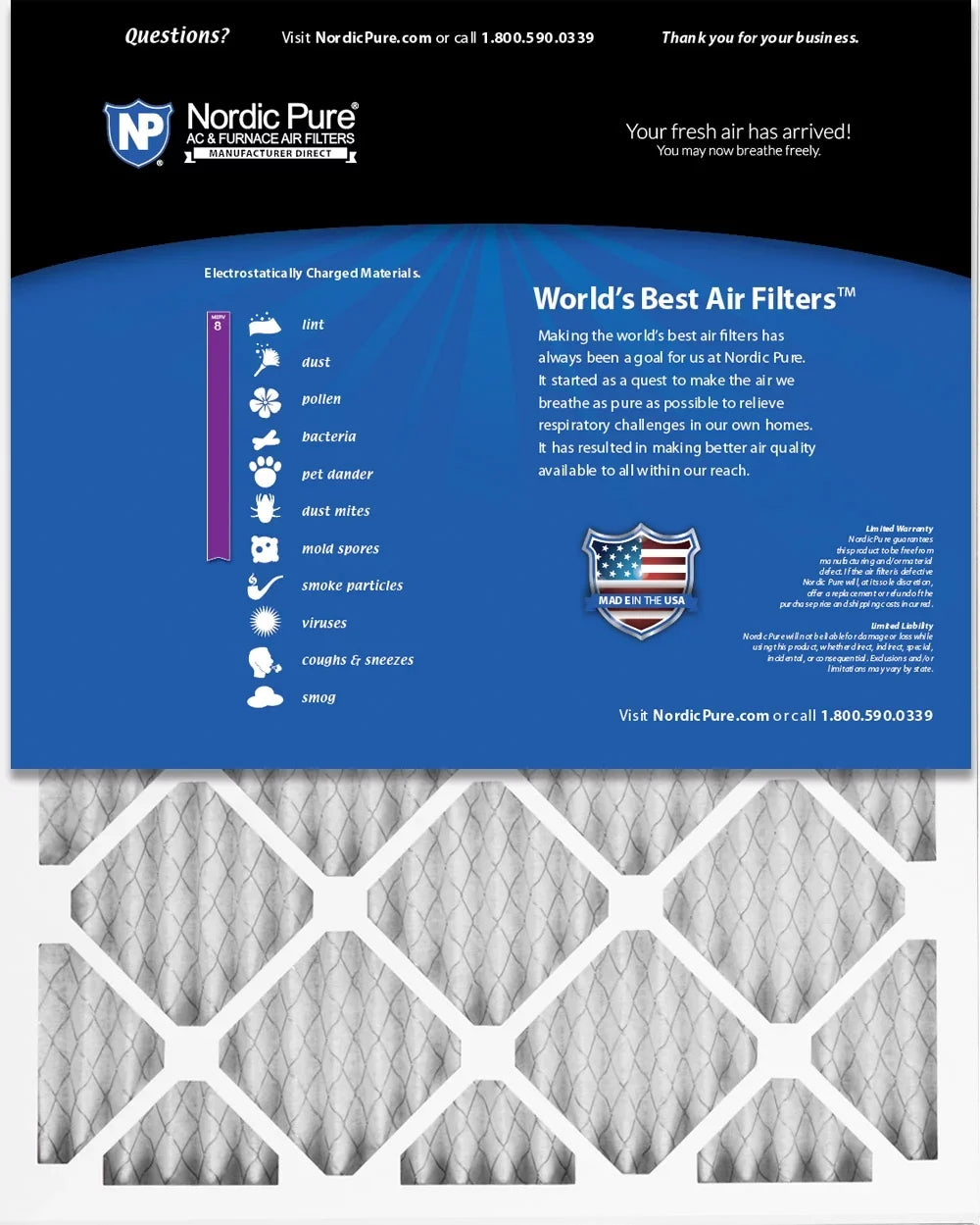 8 Pleated Filters (15_1/2x19_1/2) MERV 6 Air 16x20x1 Pack