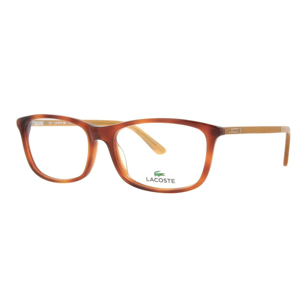 Square L2711-218 Eyeglasses Lacoste Acetate Havana Unisex Light
