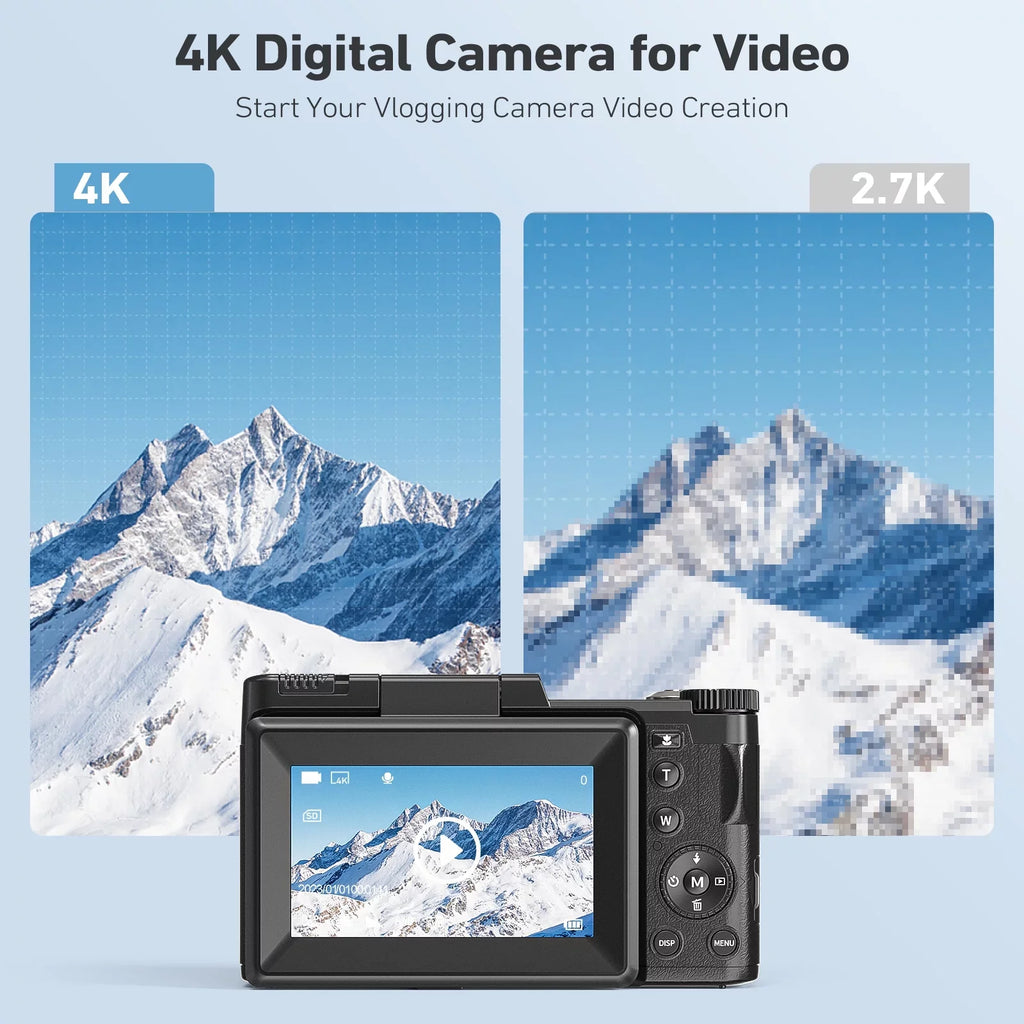 Flash, Camera Screen Digital for Photography MARVUE Function 48MP 3’’ Camera Liftable with Macro Camera YouTube Digital Zoom 180°Flip Vlogging 4K & 16X