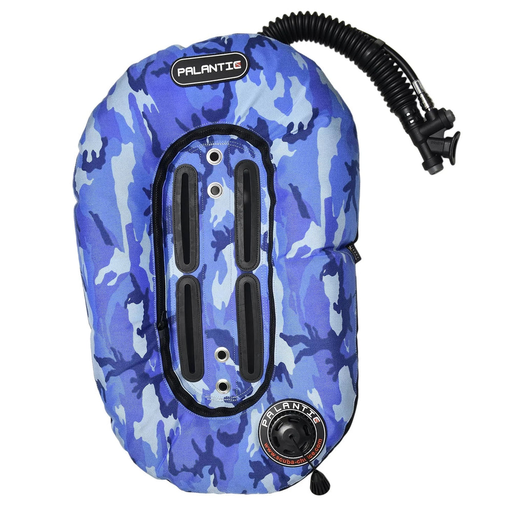 w/ Diving Single Pro Donut Palantic Wing Tank 30lbs, Black Blue Camo Accent Neptune