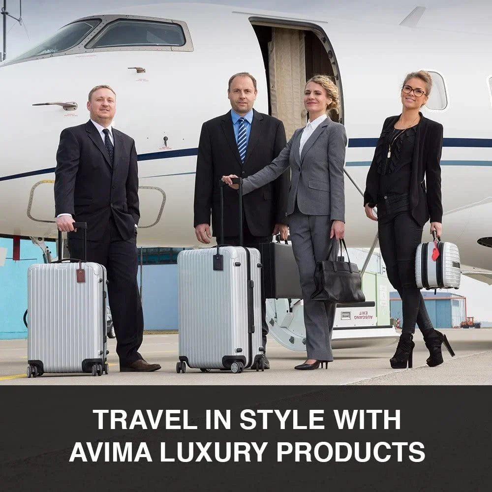 2 With Bag Luggage s (Brown) Premium & Closure Executive Set Snap Luxury Leather Pieces