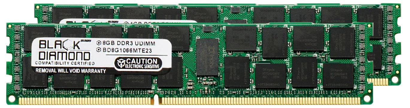 Memory 2X8GB Memory Diamond Module DDR3 Black for 16GB PC3-8500 (ECC Series Z8NR-D12 Z Asus 240pin RDIMM Upgrade 1066MHz Reg.) RAM
