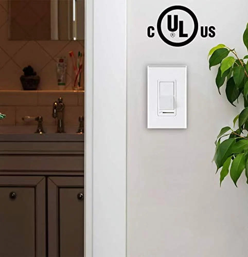 LED Watt Pole max,Cover Single for Included Switch Plate Wall Light/CFL/Incandescent,3-Way in Dimmer Slide,600 Dimmable Cloudy Bay