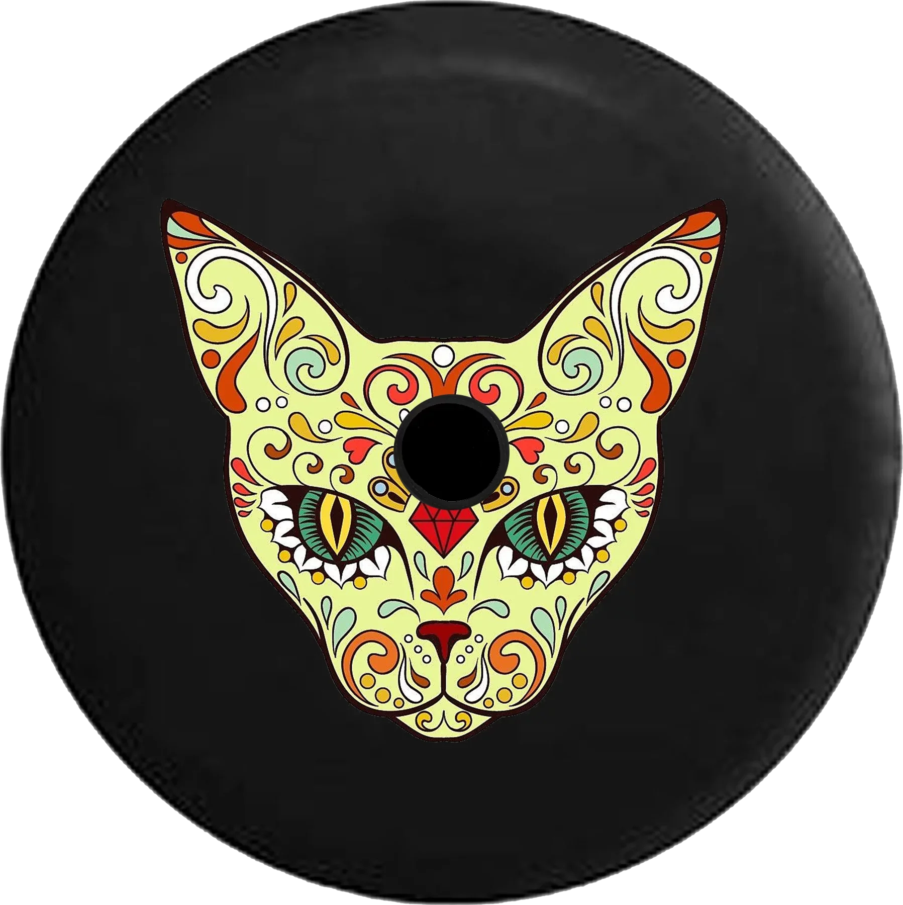 2019 RV 2018 Tire Spare Cat Wrangler 32 Backup Egyptian Green Jeep Inch Sugar Skull for Eye Cover Camera JL