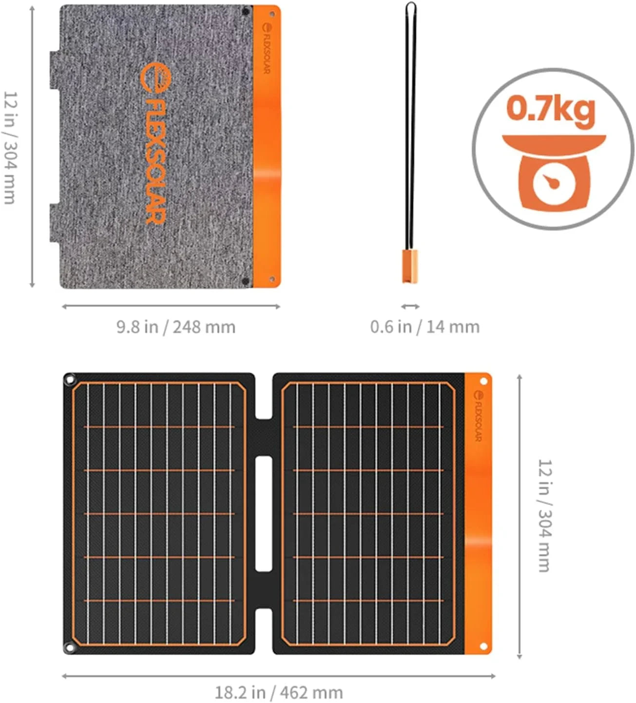 PD2.0 Charger Foldable ETFE Panel Phones IP67 USB Backpacking Emergency Small USB-C FlexSolar 5V Waterproof for Bank Tablets Lightweight Panel Power Hiking Power Solar 20W USB-A Camping Portable