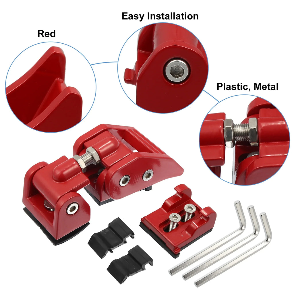 1 4 Hood 2 Red Unique Pair Jeep & Locking Latches Door Door for Wrangler Hood Catch JK Fit Bargains Unlimited Front