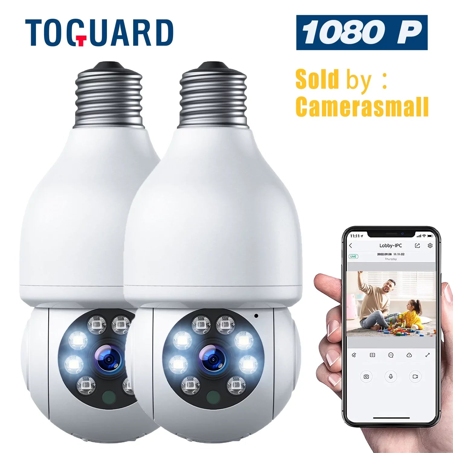 2 Bulb Wireless Dome PACKS SC16 Camera Security Surveillance Toguard Light Camera WiFi Outdoor