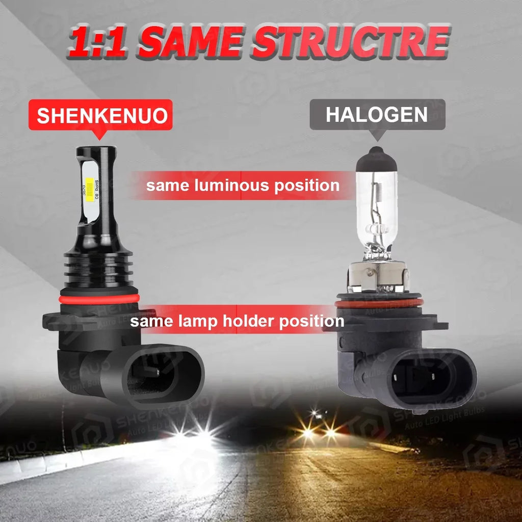 Headlight 9005 For 6000k Bulbs H11 Light Fog 2016-2020 H8 Beam H11 High/Low LED Civic 6Pcs Honda