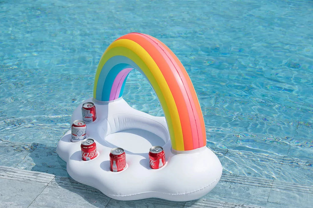 Leisure Rainbow Water Holder Kids Beverage Decorations Drink Adults Bar Fun Toys Cloud Floating Bottle Holder Summer Pool Serving Float Salad Cup Accessories Party Fruit Beach