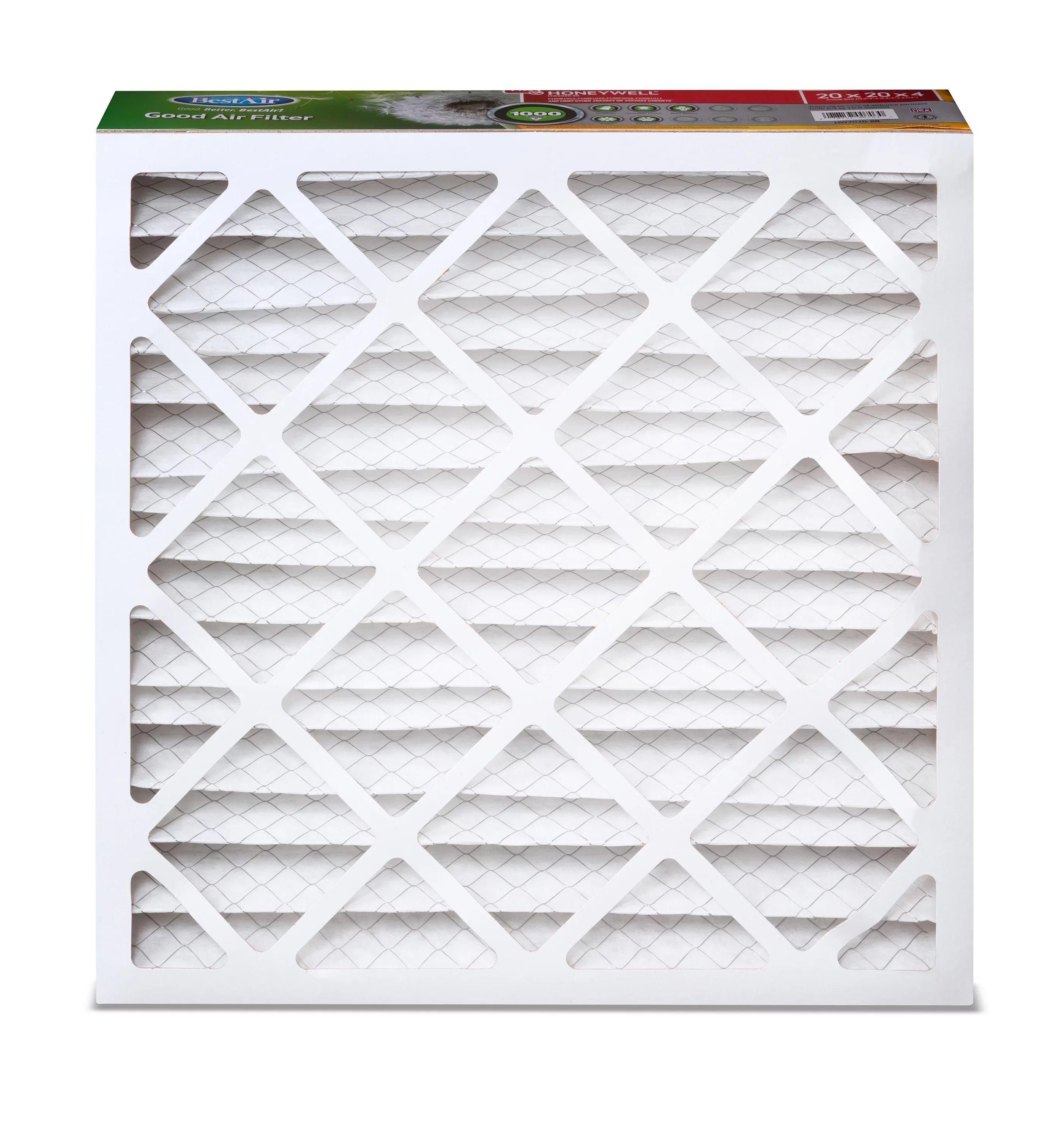 8 20x20x4 BestAir Furnace 1000 HW2020-8R Filter Honeywell Series MERV