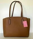 Leather Large WKRU6948 NWT Kate 3-Compartment Monet Brown Spade Tote $399