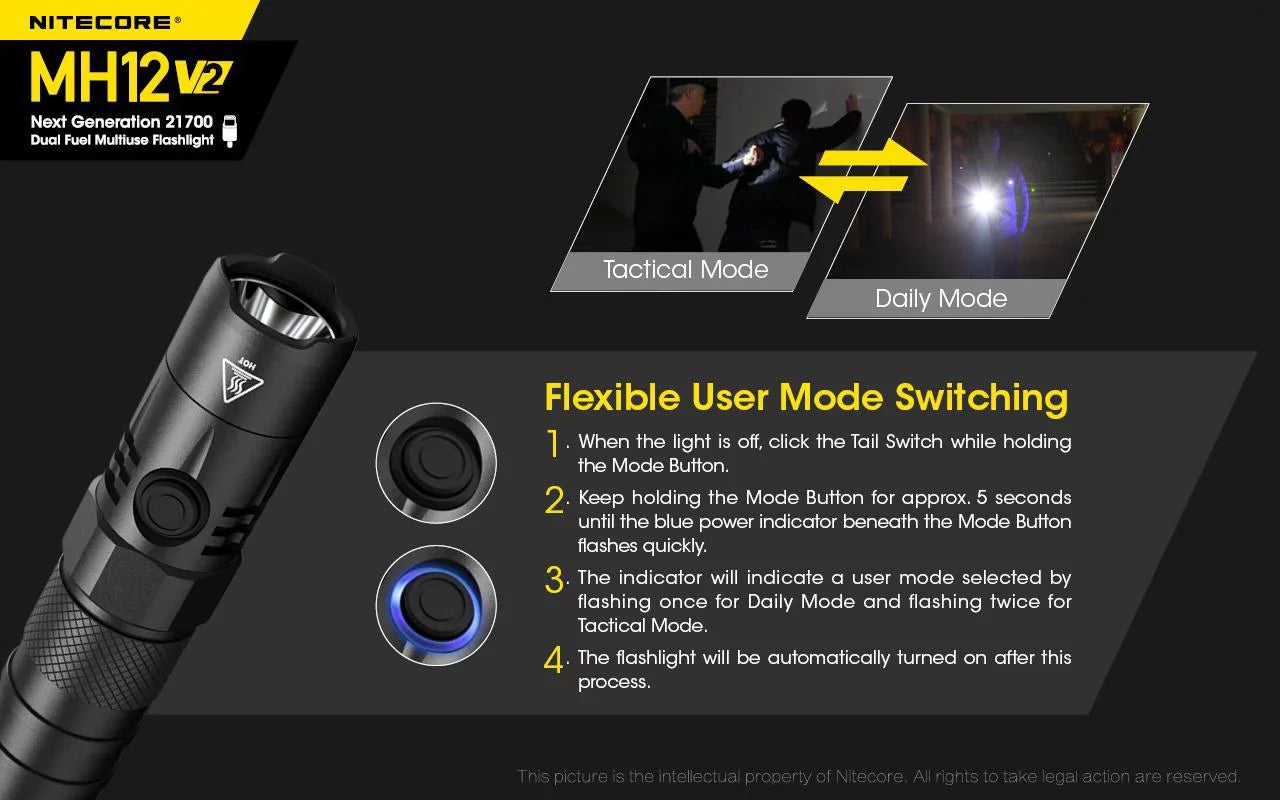 Combo: Battery 4000mAh Lumens Flashlight NL2140 -1200 + XP-L2 (Included) V2 MH12 Nitecore V6 21700 LED -21700 CREE Battery