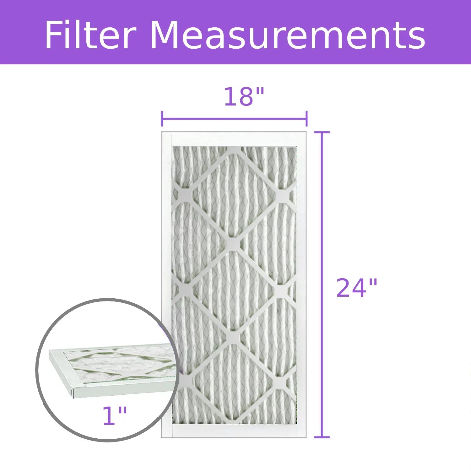 8, Pack) 18x24x1, Purolator Pleated Mechanical DMK80 (6 Filter, Surface Air MERV Extended
