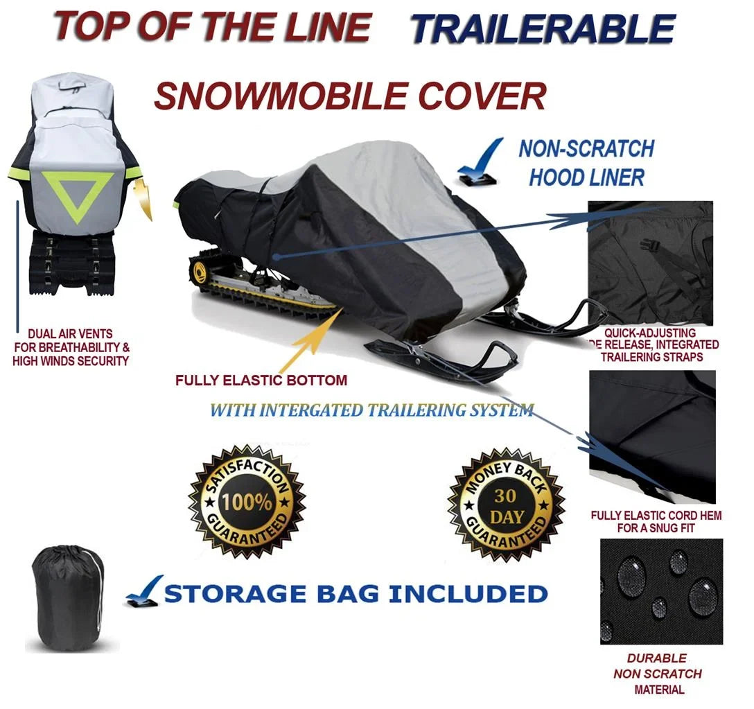 Storage Year Protection Compatible Mud Slush 900 Model R for and Turbo Doo X-RS Cover Sleds. Ski 600D 2022-2023 ACE Snowmobile Travel and Renegade