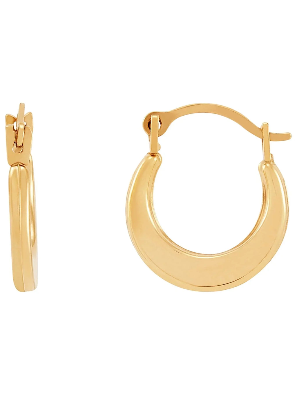Jewelry Earrings Plain Yellow Round Girls Hoop Hollow Fine 10K Brilliance Gold