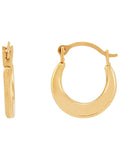 Jewelry Earrings Plain Yellow Round Girls Hoop Hollow Fine 10K Brilliance Gold