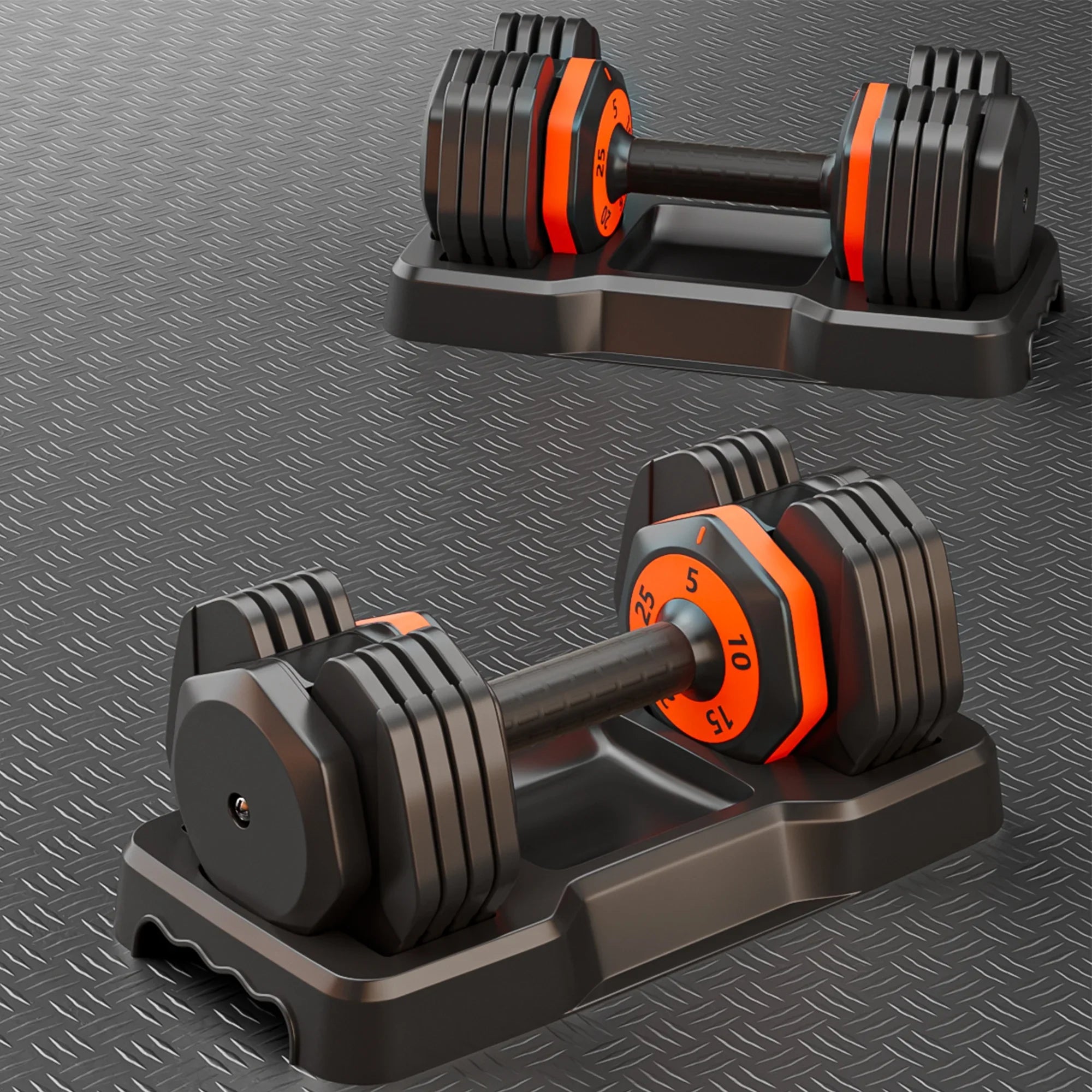 Workouts Body for Handle 5-in-1 Set - Full Adjustable Dumbbell Metal Home Gym 25lbs Anti-Slip