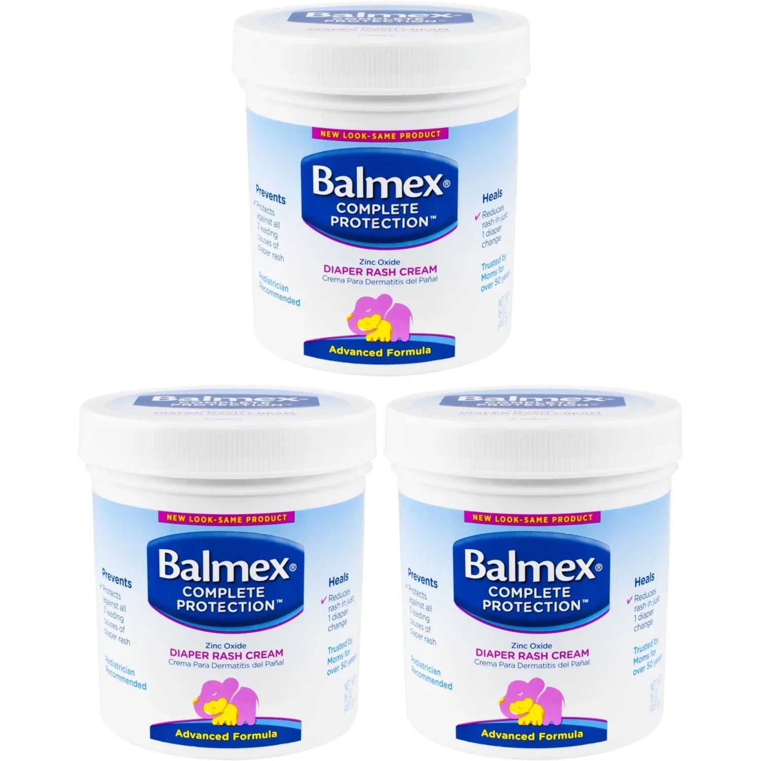 16oz Diaper Each Cream - 3 - Pack Jar Rash Balmex